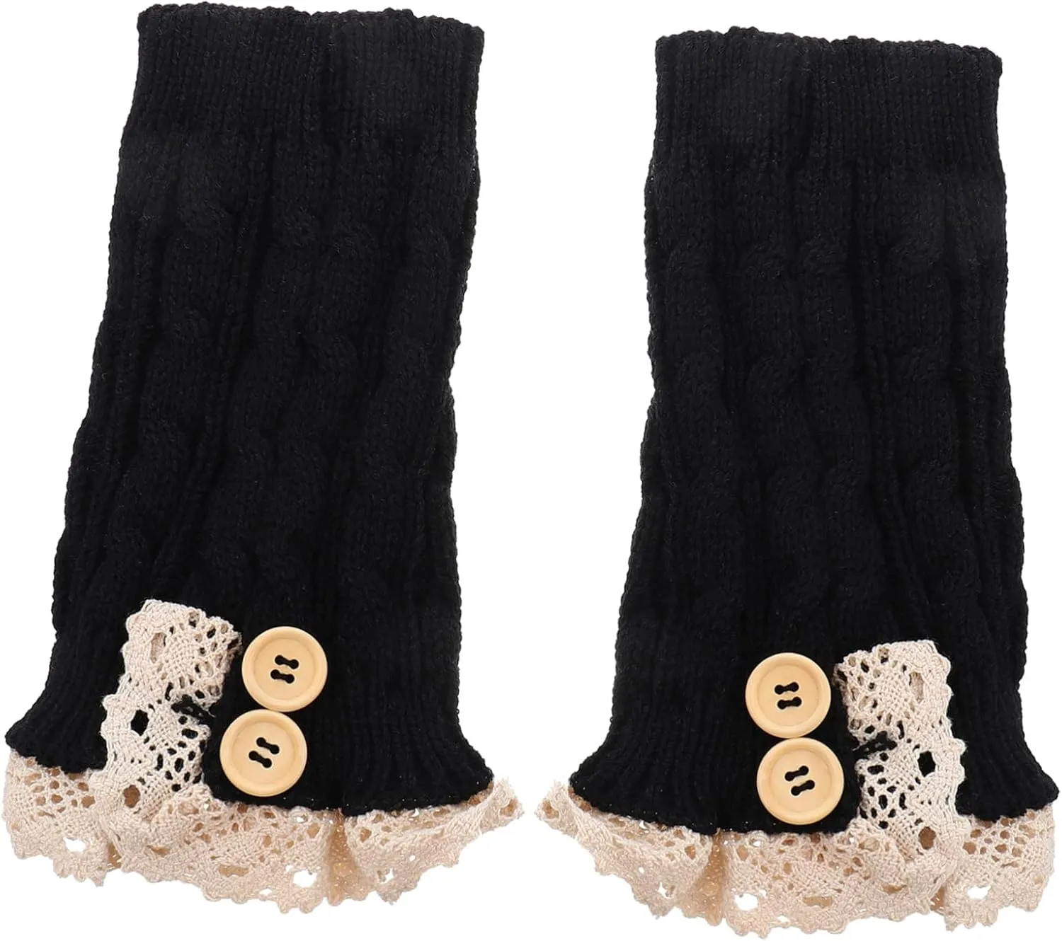 Gatuida Lace Sleeve Leg Warmers for Women Warm Boot Cover Knitted Boot Sock for Winter