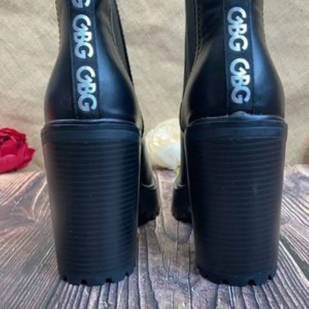 GBG Black Starly Platform Booties 10M