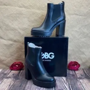 GBG Black Starly Platform Booties 10M