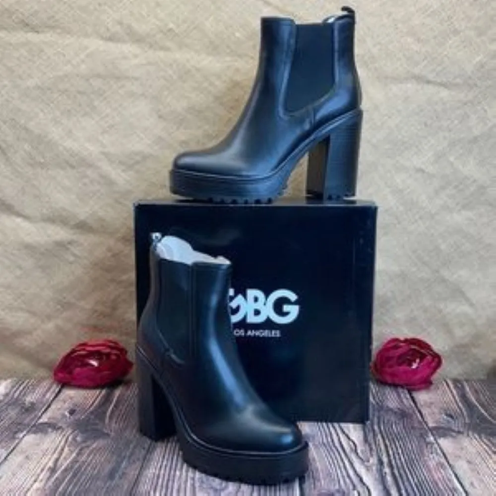 GBG Black Starly Platform Booties 10M