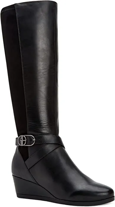 Giani Bernini Womens Chelseyy Faux Leather Knee-High Boots Black 5 Medium (B,M)