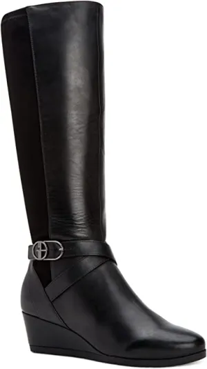 Giani Bernini Womens Chelseyy Faux Leather Knee-High Boots Black 5 Medium (B,M)