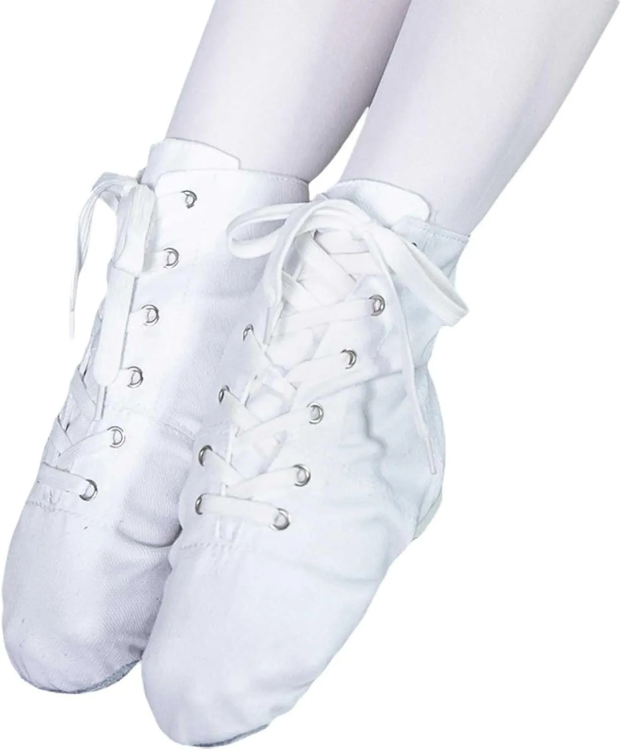 Girls Jazz Shoes Soft Dance Lace-up Ballet Boots Lightweight Kid Yoga Performance Sneakers
