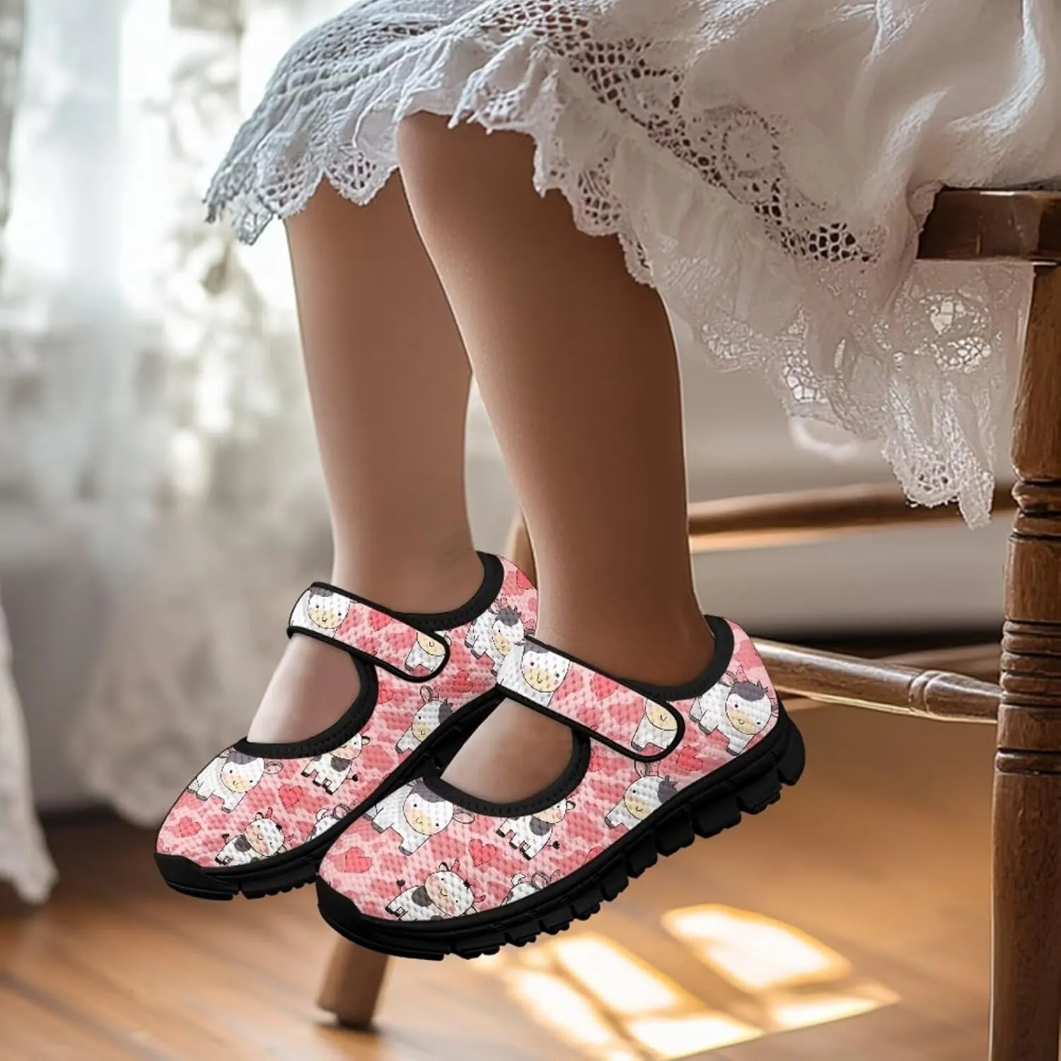 Girls Mary Jane Dress Shoes Comfortable Slip on Ballerina Flats for Wedding, Party, School