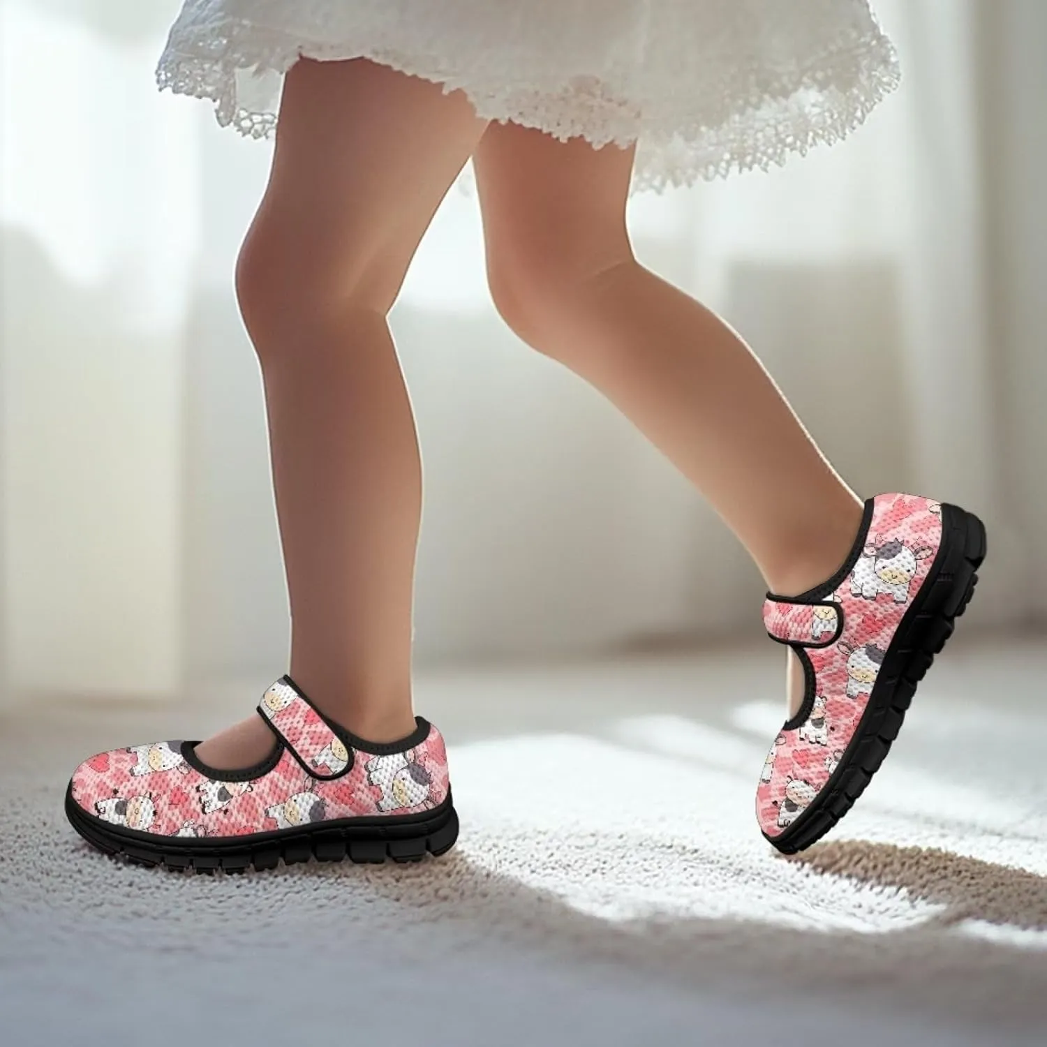 Girls Mary Jane Dress Shoes Comfortable Slip on Ballerina Flats for Wedding, Party, School