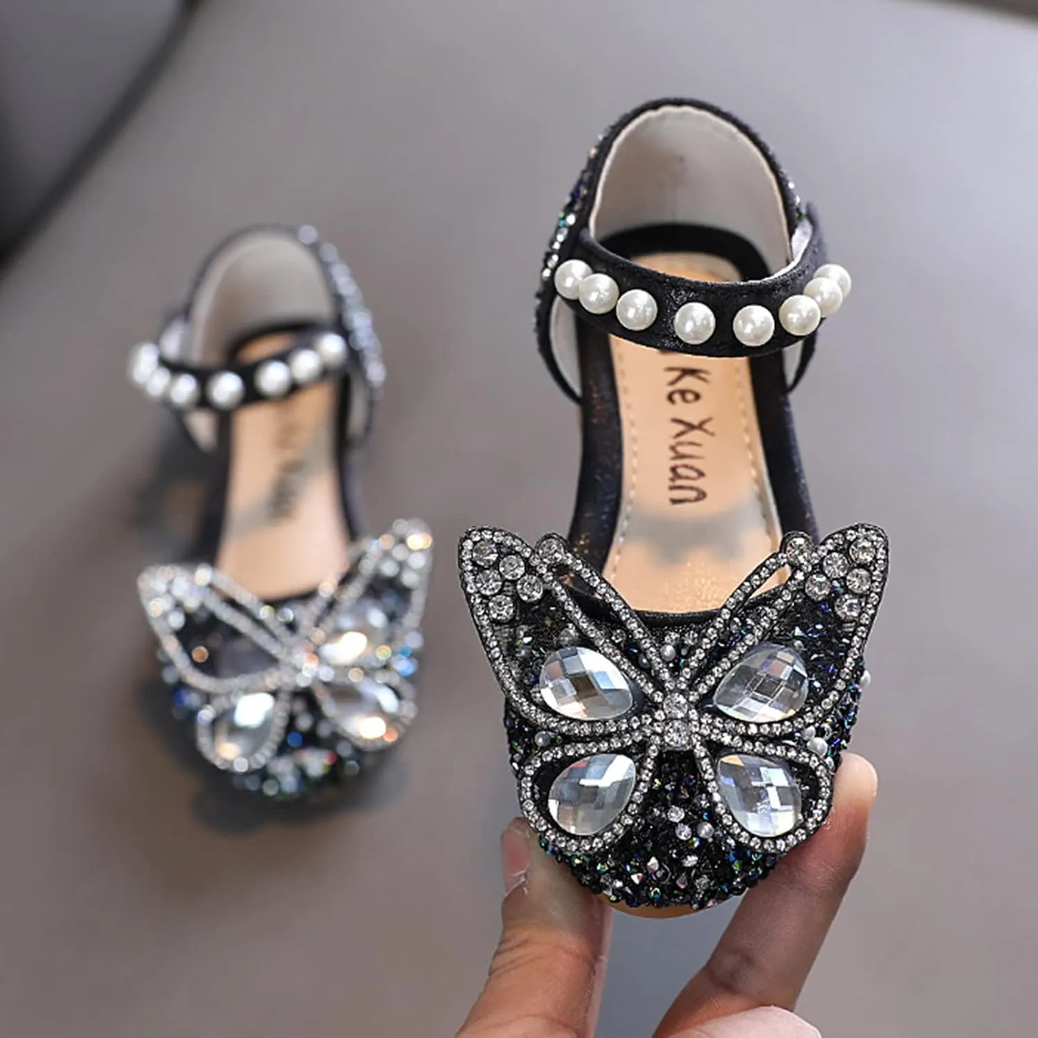 Girls Sandals, Open Toe Cute Butterfly Princess Girls Flat, Sparkly Summer Dress Shoes Sandals for Cheer Shoes Girls