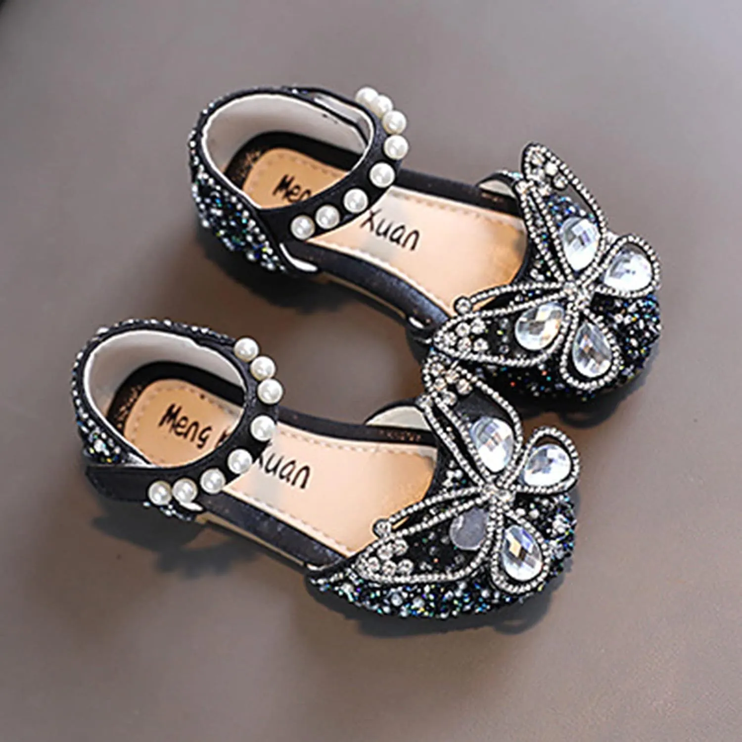 Girls Sandals, Open Toe Cute Butterfly Princess Girls Flat, Sparkly Summer Dress Shoes Sandals for Cheer Shoes Girls