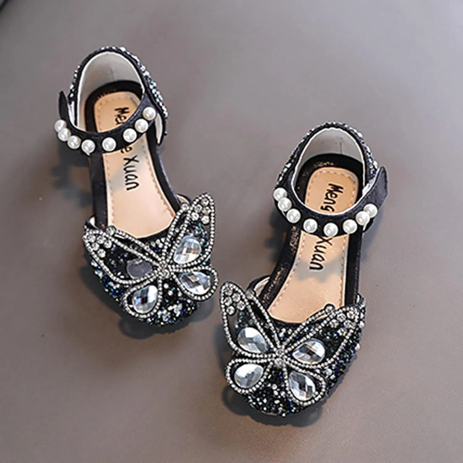 Girls Sandals, Open Toe Cute Butterfly Princess Girls Flat, Sparkly Summer Dress Shoes Sandals for Cheer Shoes Girls
