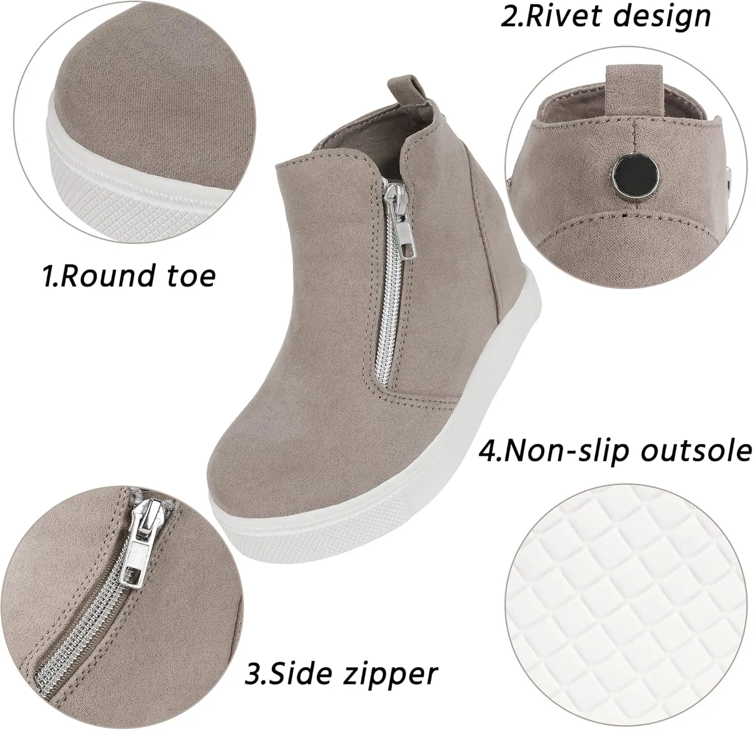 Girls Wedge Sneakers Kids Boots High Top Platform Shoes Littile Kids/Big Kids