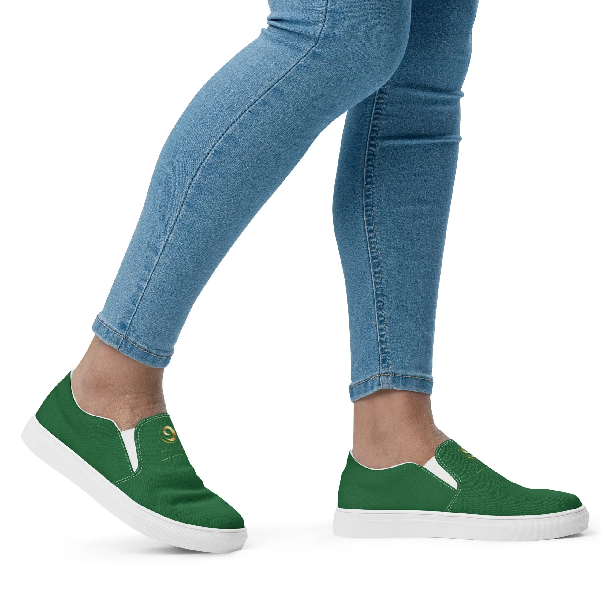 Green Chaitanya Abara Women’s Slip-on Canvas Shoes