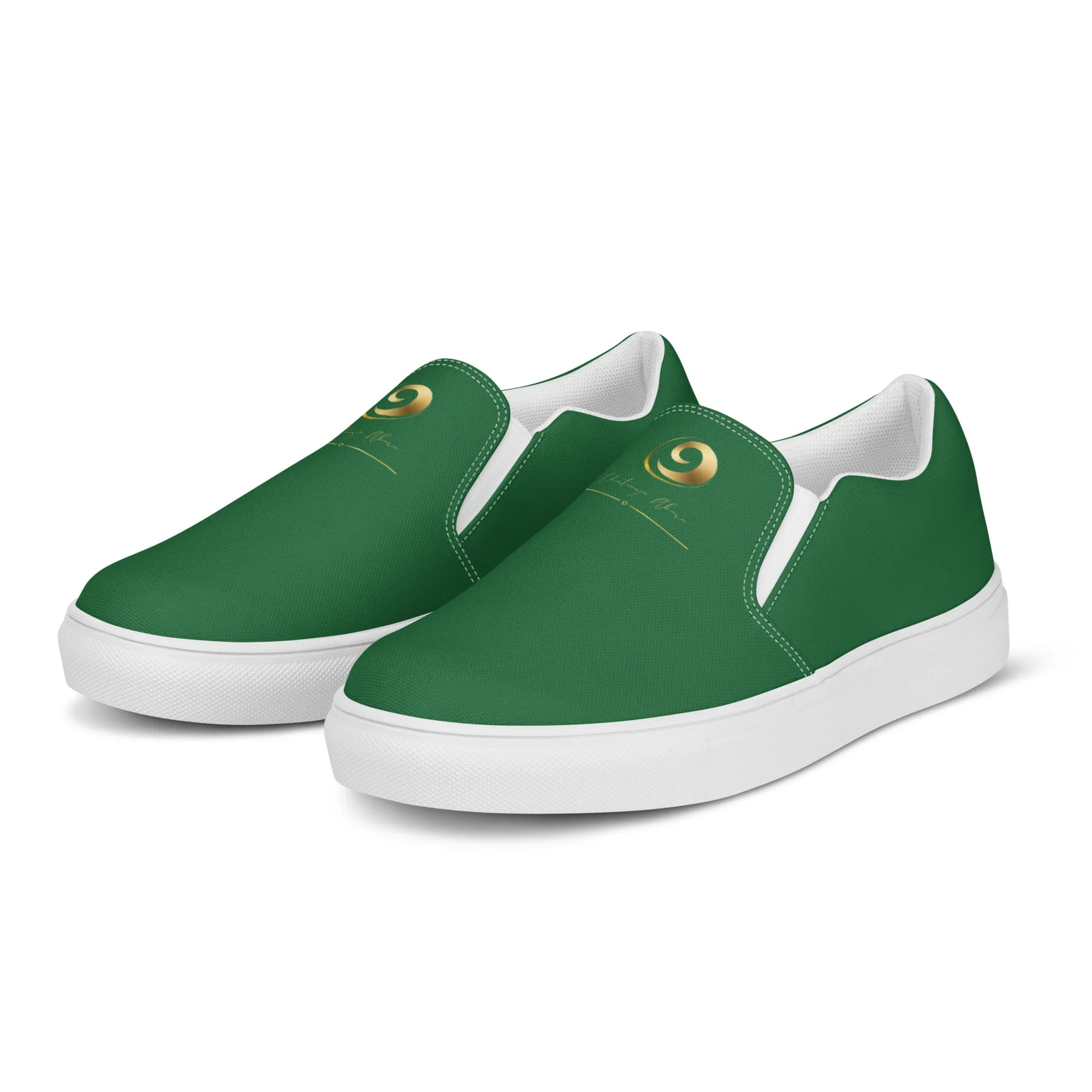 Green Chaitanya Abara Women’s Slip-on Canvas Shoes