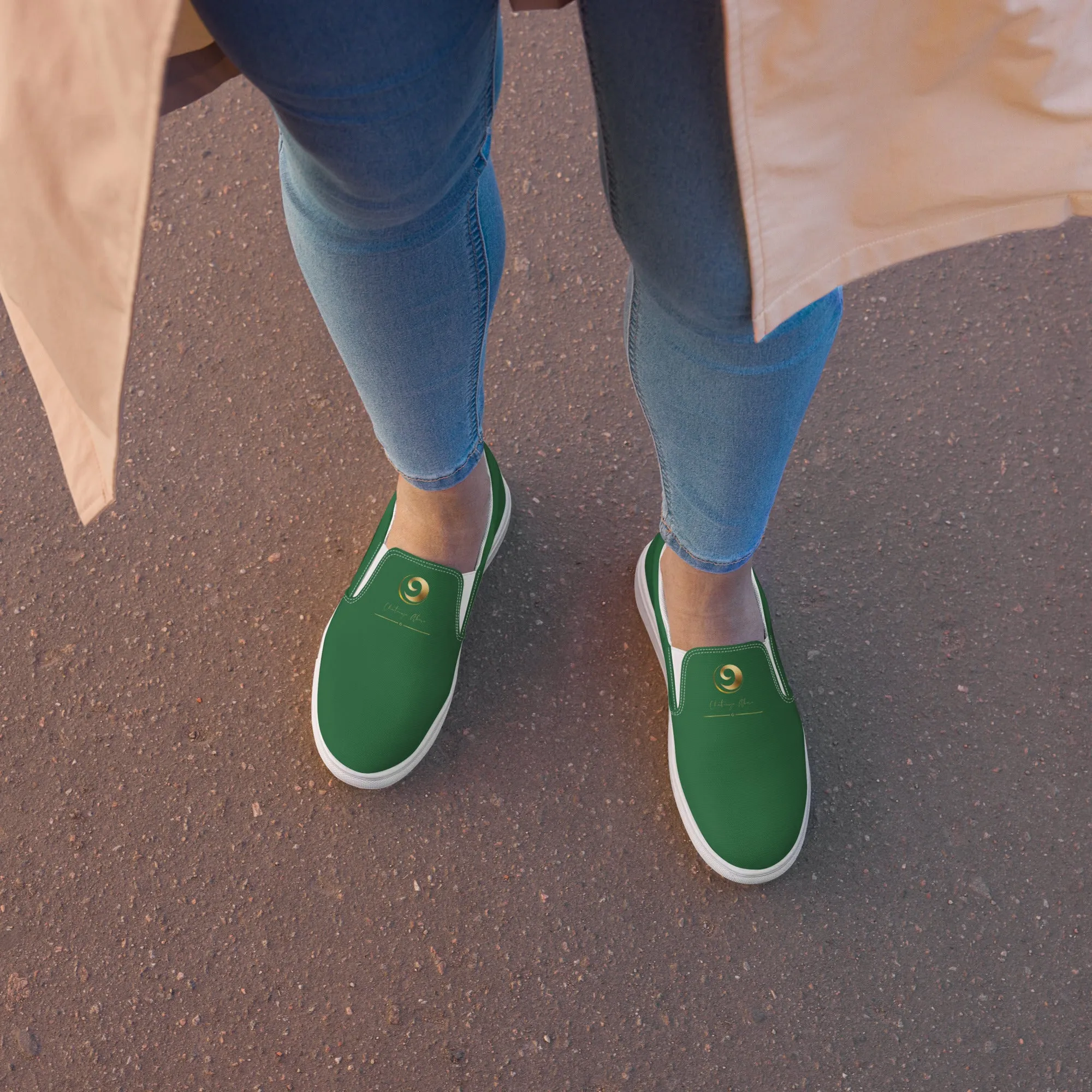 Green Chaitanya Abara Women’s Slip-on Canvas Shoes