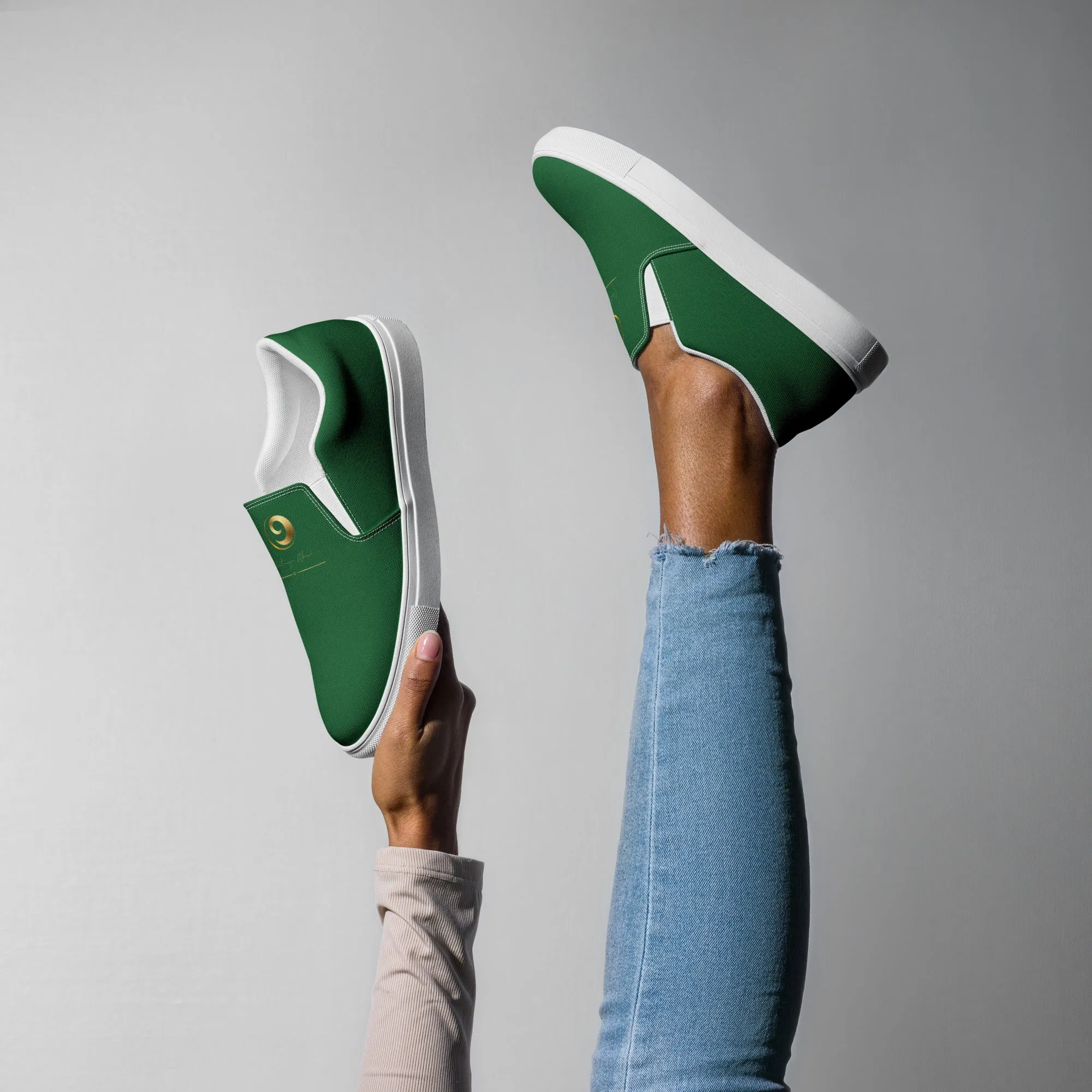 Green Chaitanya Abara Women’s Slip-on Canvas Shoes