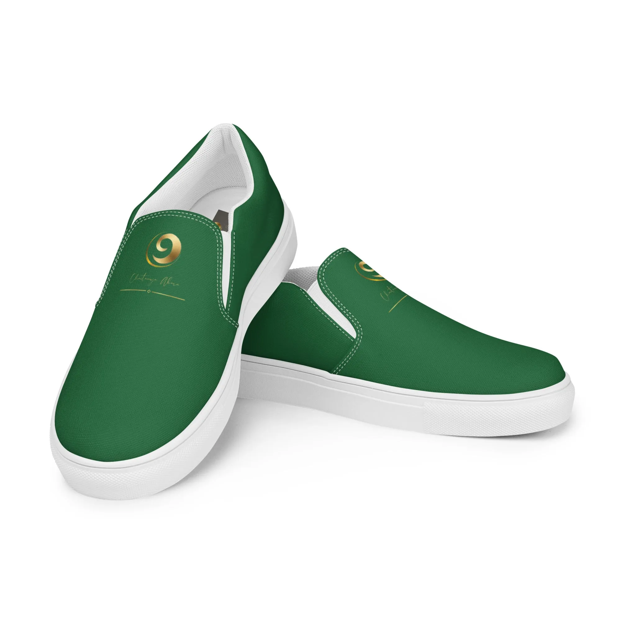 Green Chaitanya Abara Women’s Slip-on Canvas Shoes