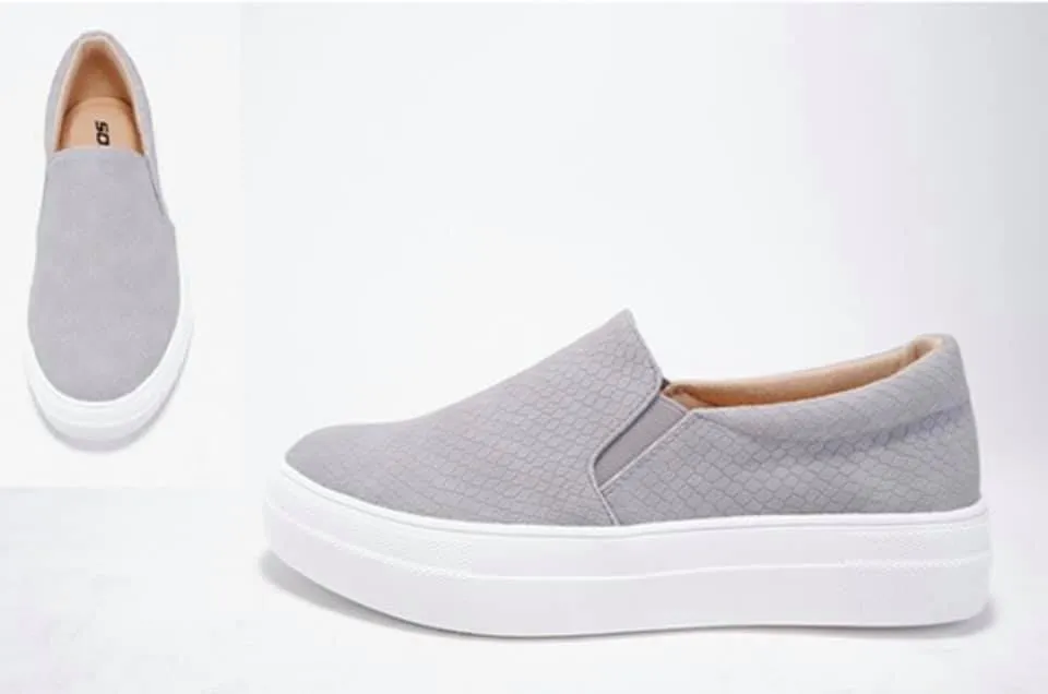 Grey Cobra Slip On Sneakers
