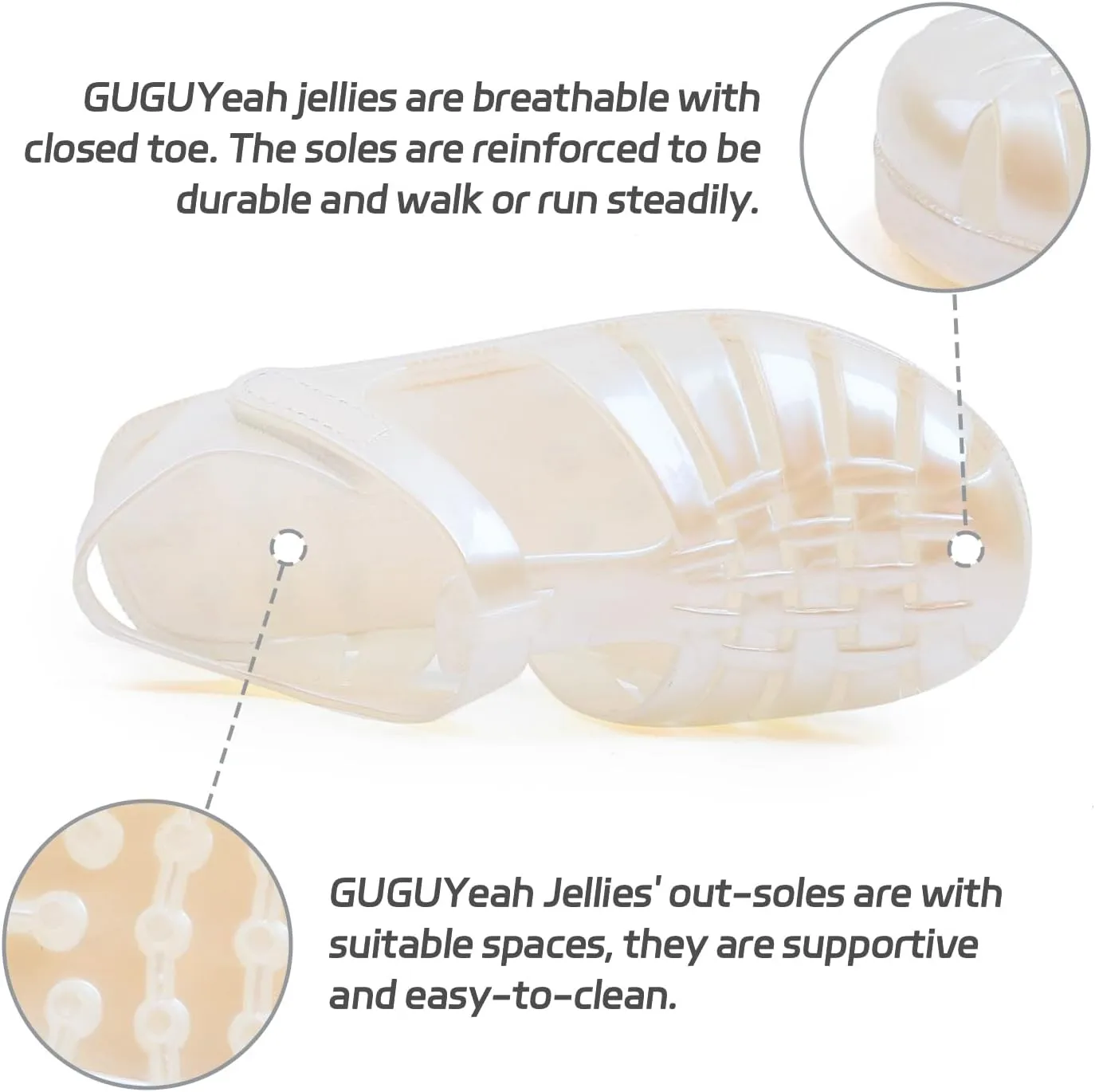 GUGUYeah Jelly Sandals for Girls,Closed Toe Princess Costume Summer Dress Shoes Fisherman Gladiator Water Beach Flat Sandals for Toddler/Little Kid/Big Kid