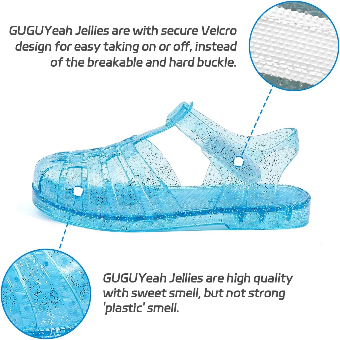 GUGUYeah Jelly Sandals for Girls,Closed Toe Princess Costume Summer Dress Shoes Fisherman Gladiator Water Beach Flat Sandals for Toddler/Little Kid/Big Kid
