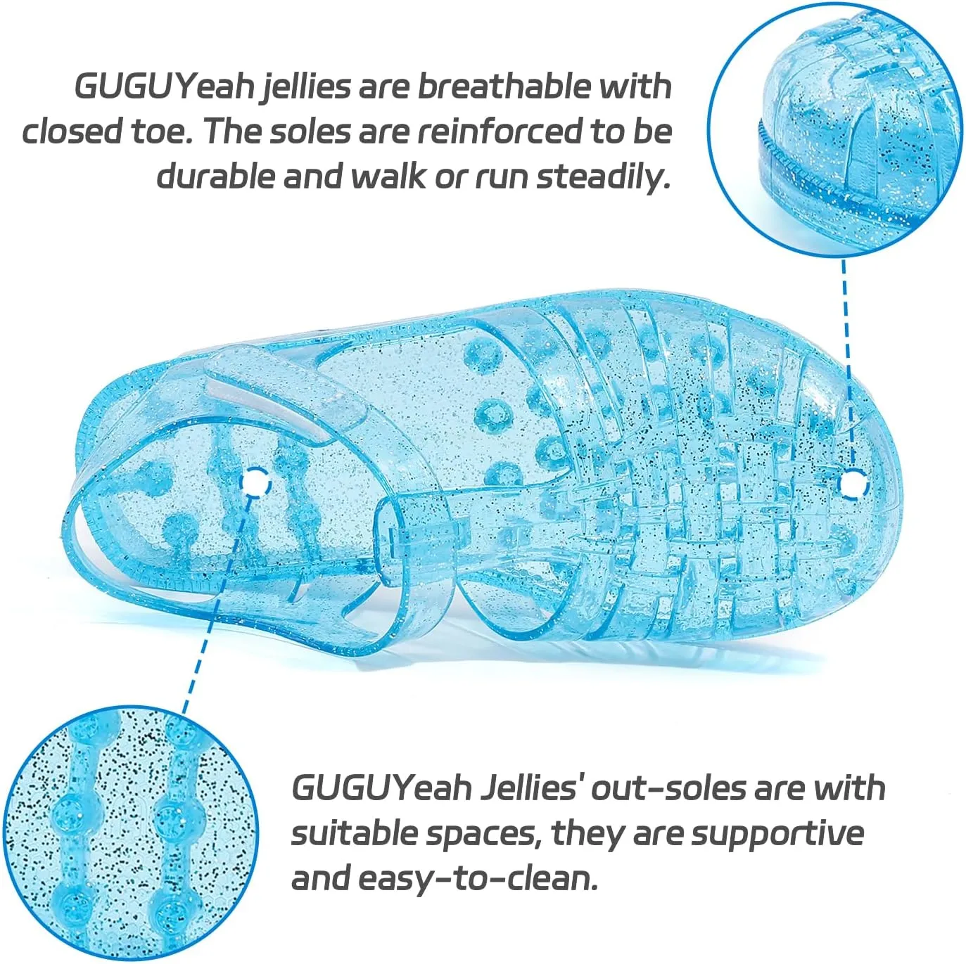 GUGUYeah Jelly Sandals for Girls,Closed Toe Princess Costume Summer Dress Shoes Fisherman Gladiator Water Beach Flat Sandals for Toddler/Little Kid/Big Kid