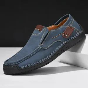 Handmade Leather Casual Slip-On Loafers for Men - Comfortable Flats