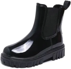Harssidanzar Womens Ankle Rain Boots Waterproof Chelsea Boots,Anti-Slipping Rainboots and Garden Shoes for Ladies with Comfortable Insoles HL211US
