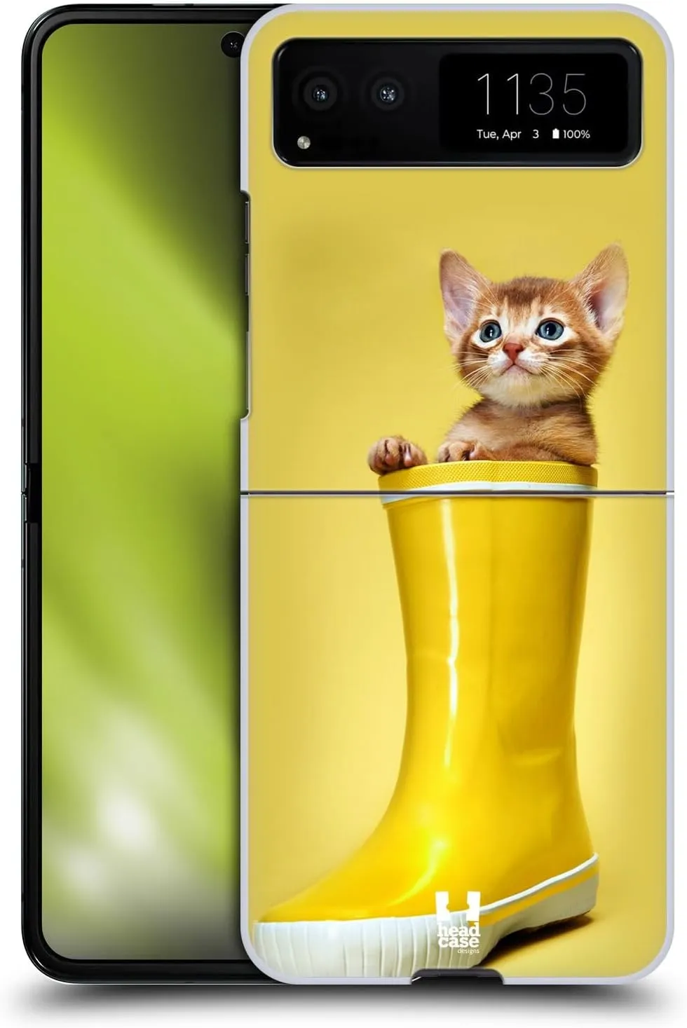 Head Case Designs Abyssinian Kitty in A Boot Funny Animals Hard Back Case Compatible with Motorola Razr 40 / Razr 2023