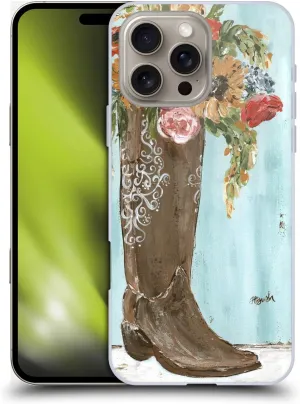 Head Case Designs Officially Licensed Haley Bush Boot Floral Painting Hard Back Case Compatible with Apple iPhone 16 Pro Max