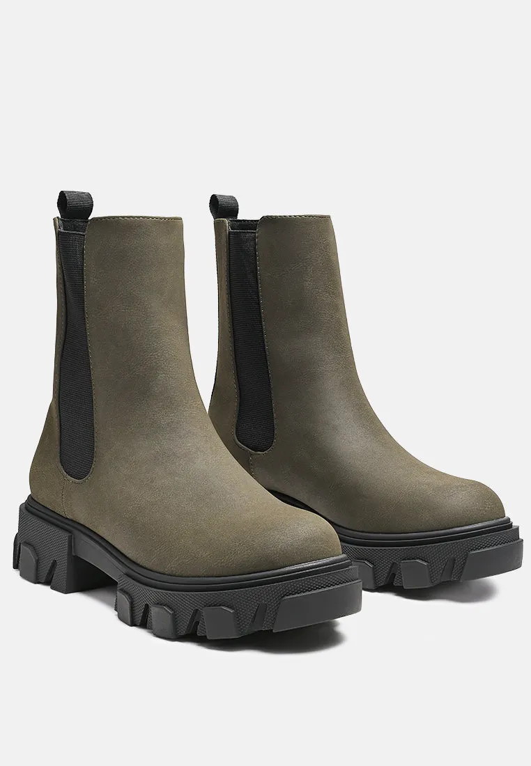 High Ankle Chunky Chelsea Boots