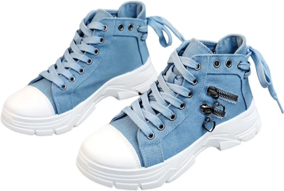 High Tops Canvas Shoes Walking Sneakers for Women Y2k Platform Shoes for Women Spring Summer Vacation