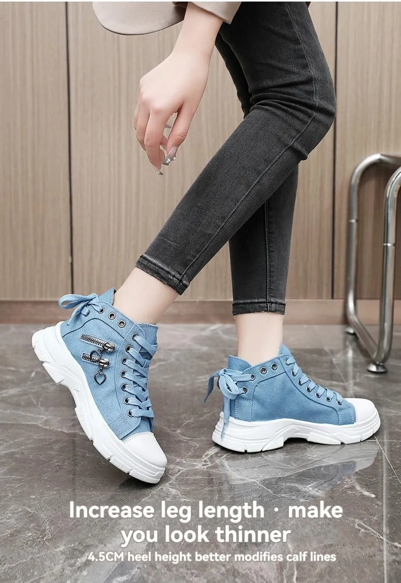 High Tops Canvas Shoes Walking Sneakers for Women Y2k Platform Shoes for Women Spring Summer Vacation