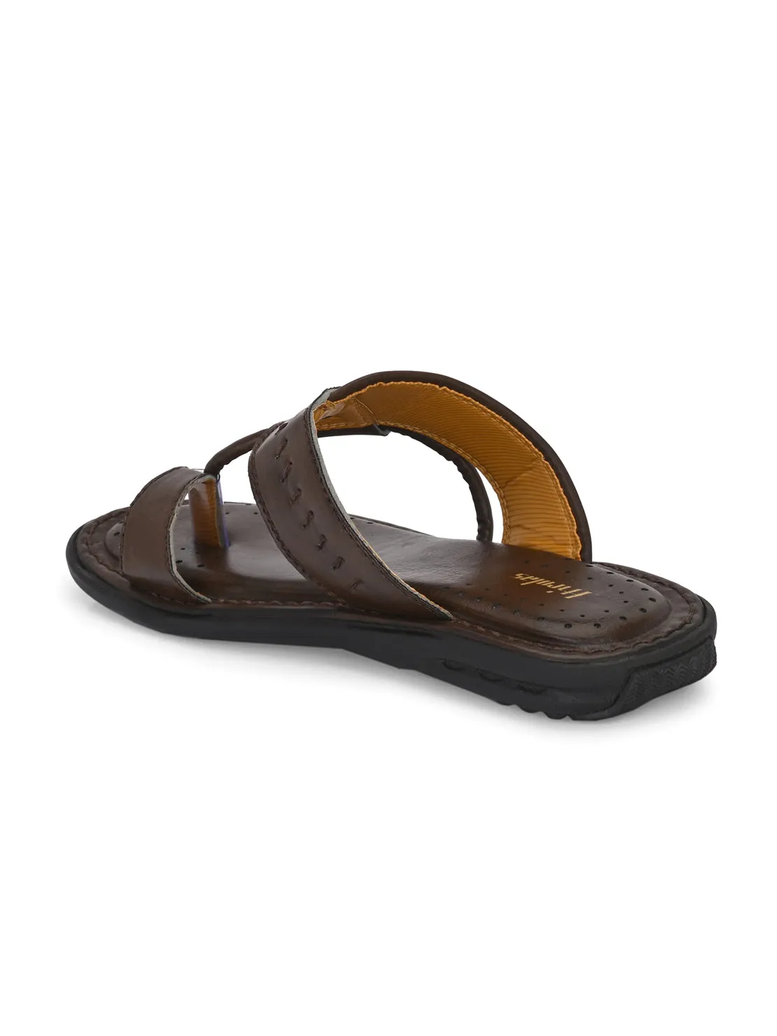 Hirolas® Men's Brown Comfortable Office Slippers (HROMSL14BRN)