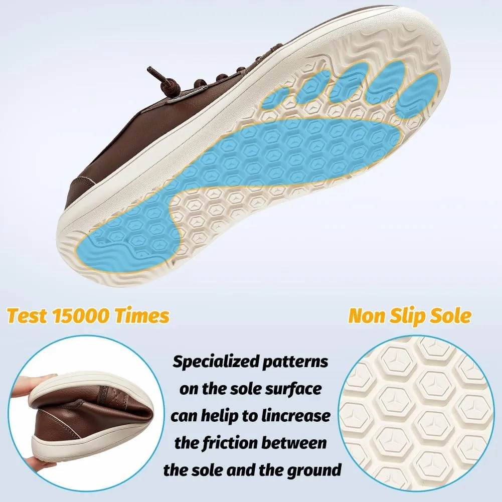 HOBIBEAR Womens Mens Wide Minimalist Barefoot Sneakers Zero Drop Slip on Shoes Lightweight Comfortable