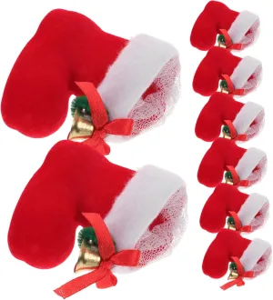 Holiday Candy Boot Decor Set 8 Pack Reusable Candy Shoes for Christmas Decorations and Storage