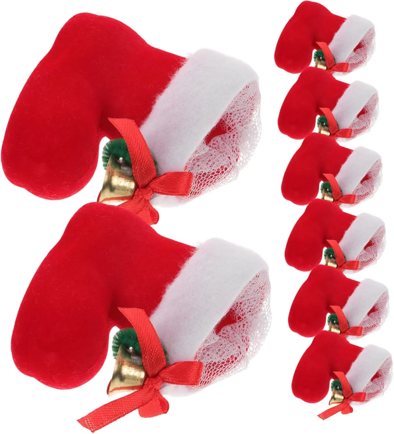Holiday Candy Boot Decor Set 8 Pack Reusable Candy Shoes for Christmas Decorations and Storage
