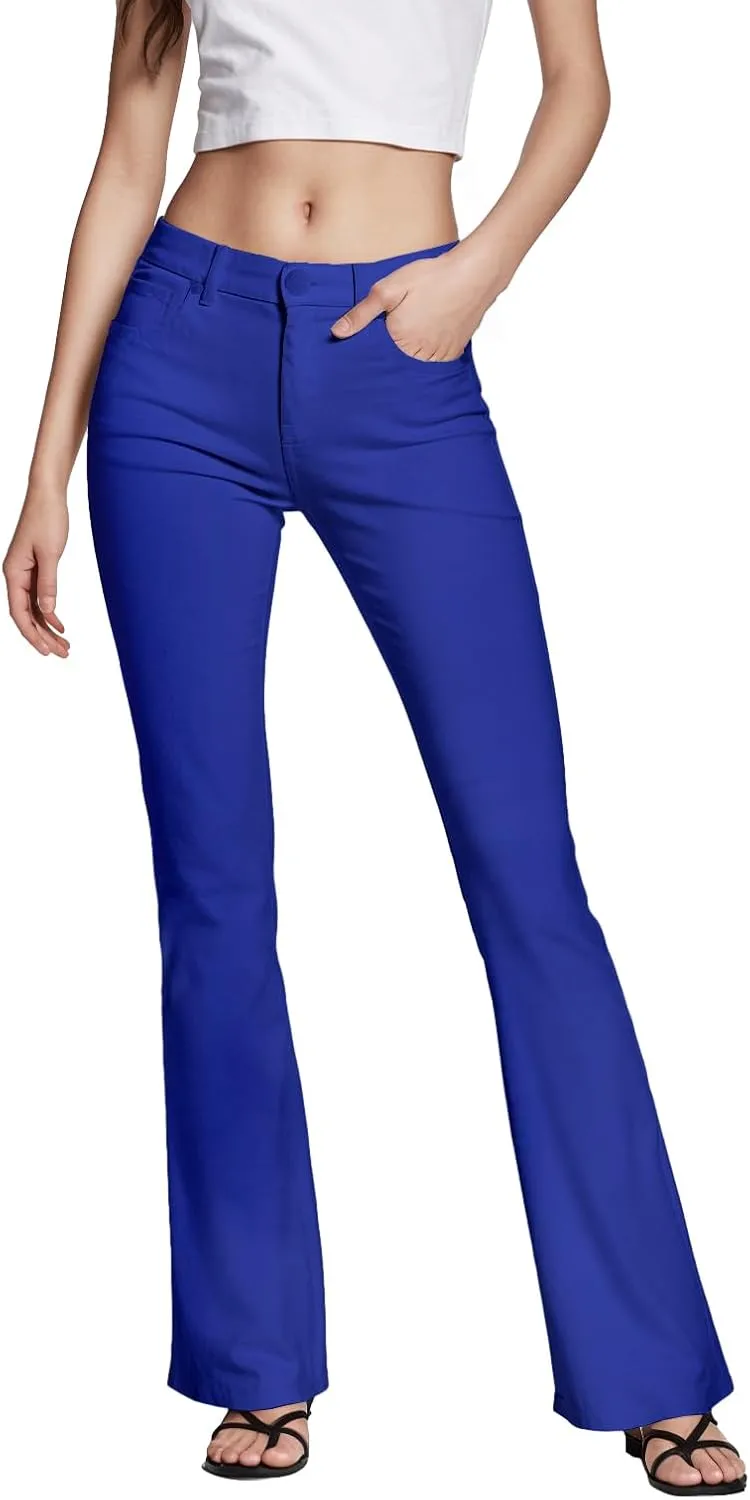 Hybrid & Company Womens Hyper Ultra Stretch Comfy Boot Cut Leg Flare Work Casual Pants