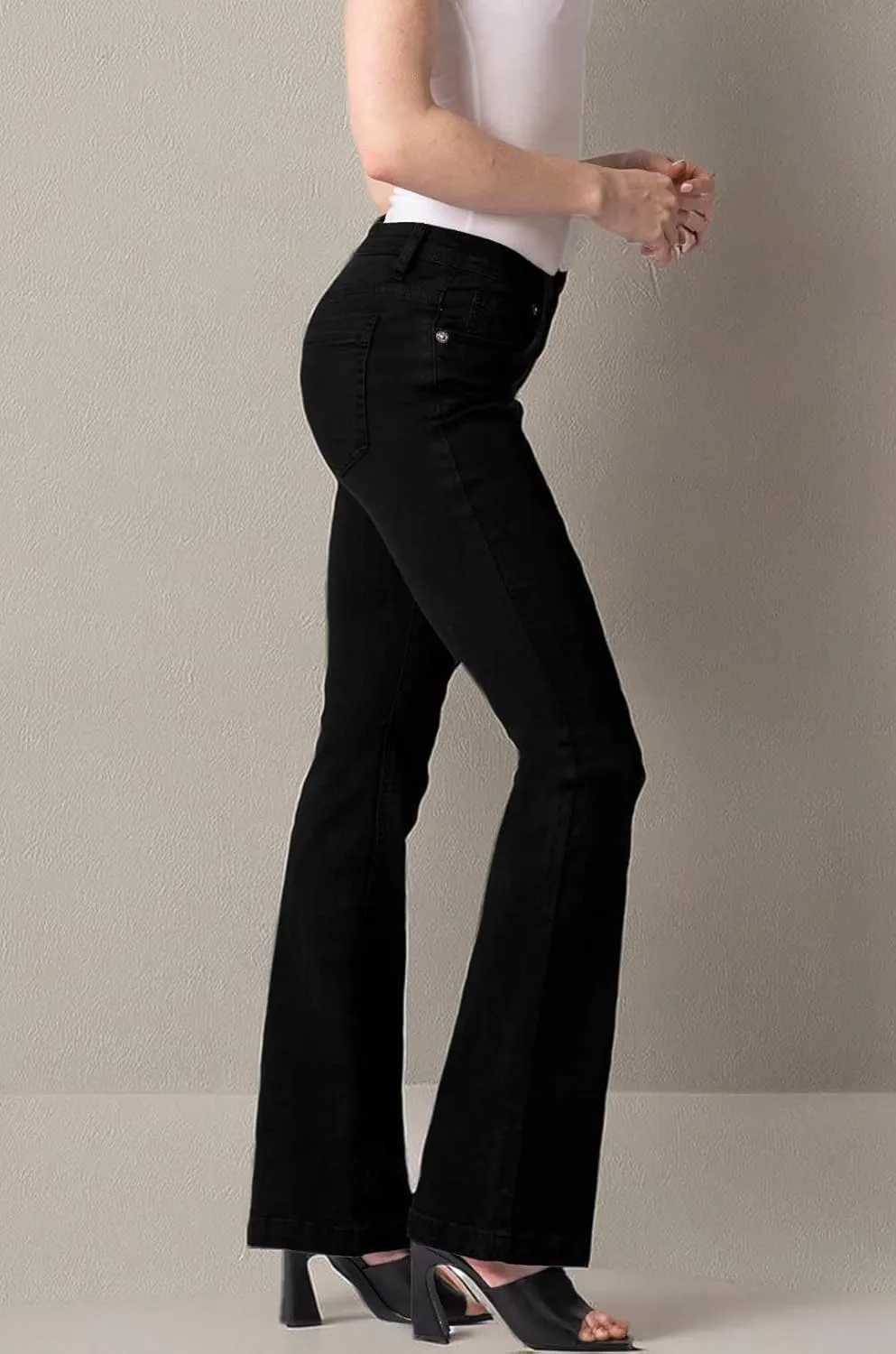 Hybrid & Company Women's Slim Boot Cut Stretch Pants