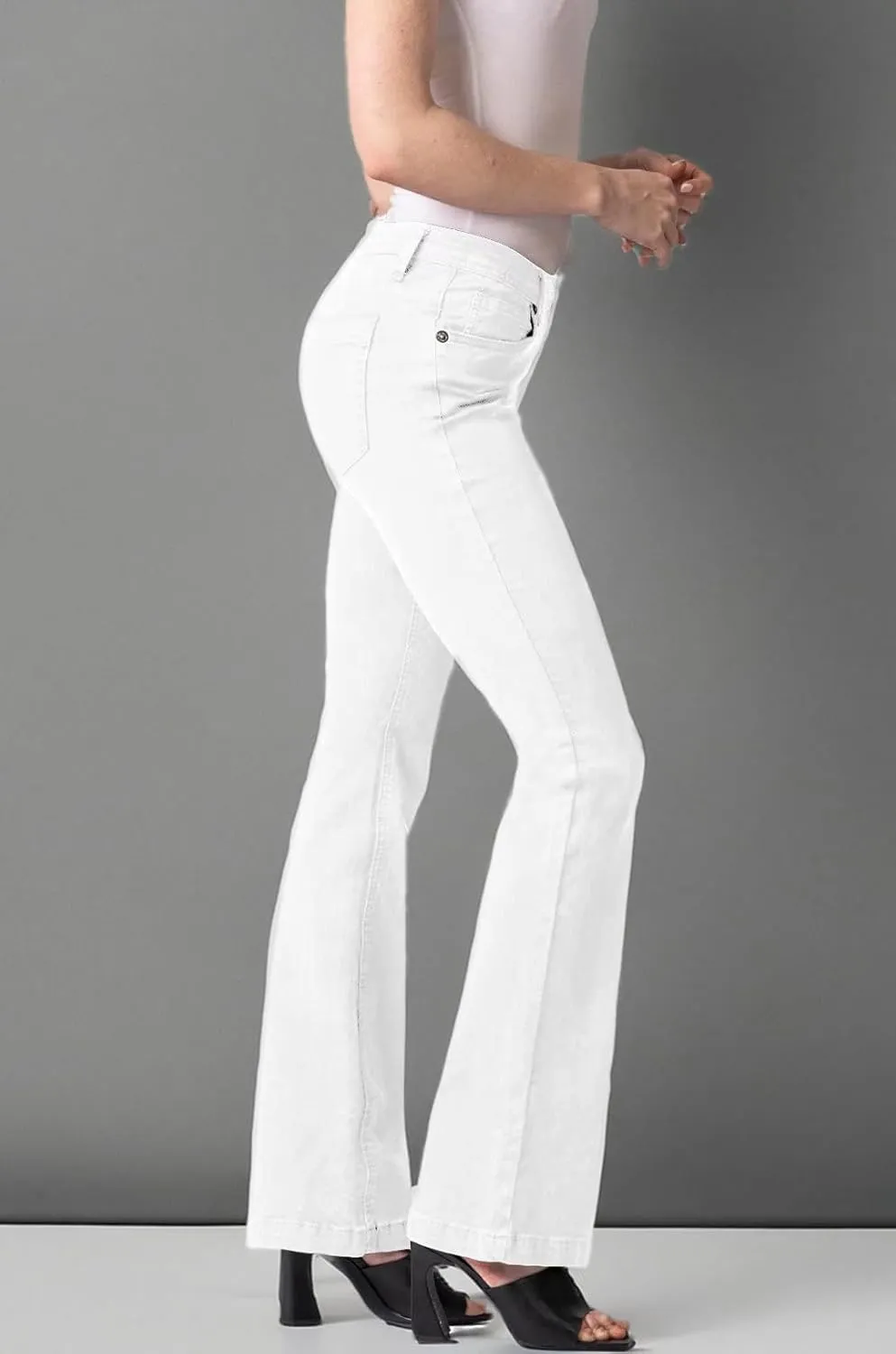 Hybrid & Company Women's Slim Boot Cut Stretch Pants