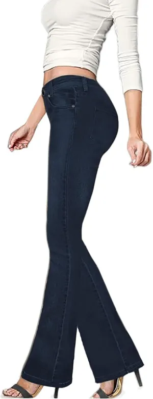 Hybrid & Company Women's Slim Boot Cut Stretch Pants