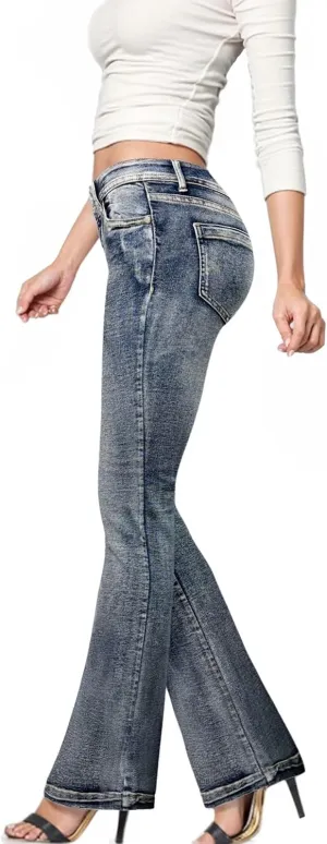 Hybrid & Company Women's Slim Boot Cut Stretch Pants