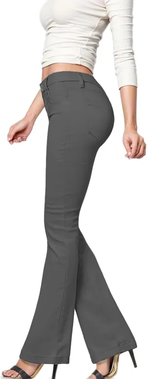 Hybrid & Company Women's Slim Boot Cut Stretch Pants