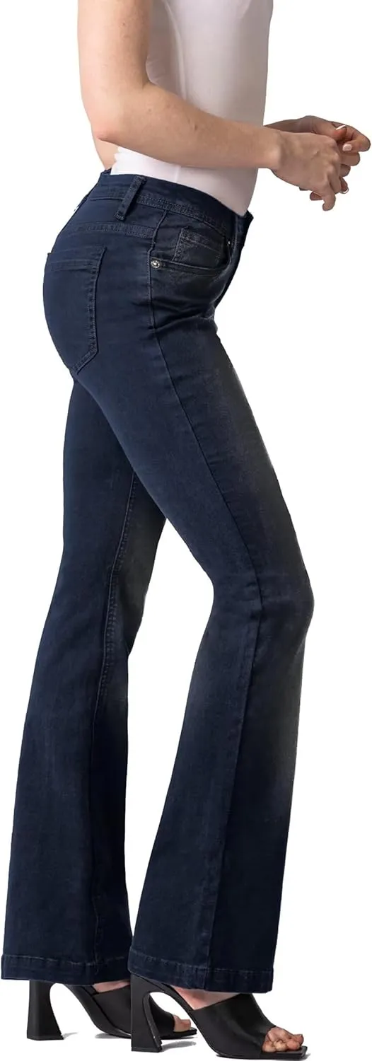 Hybrid & Company Women's Slim Boot Cut Stretch Pants