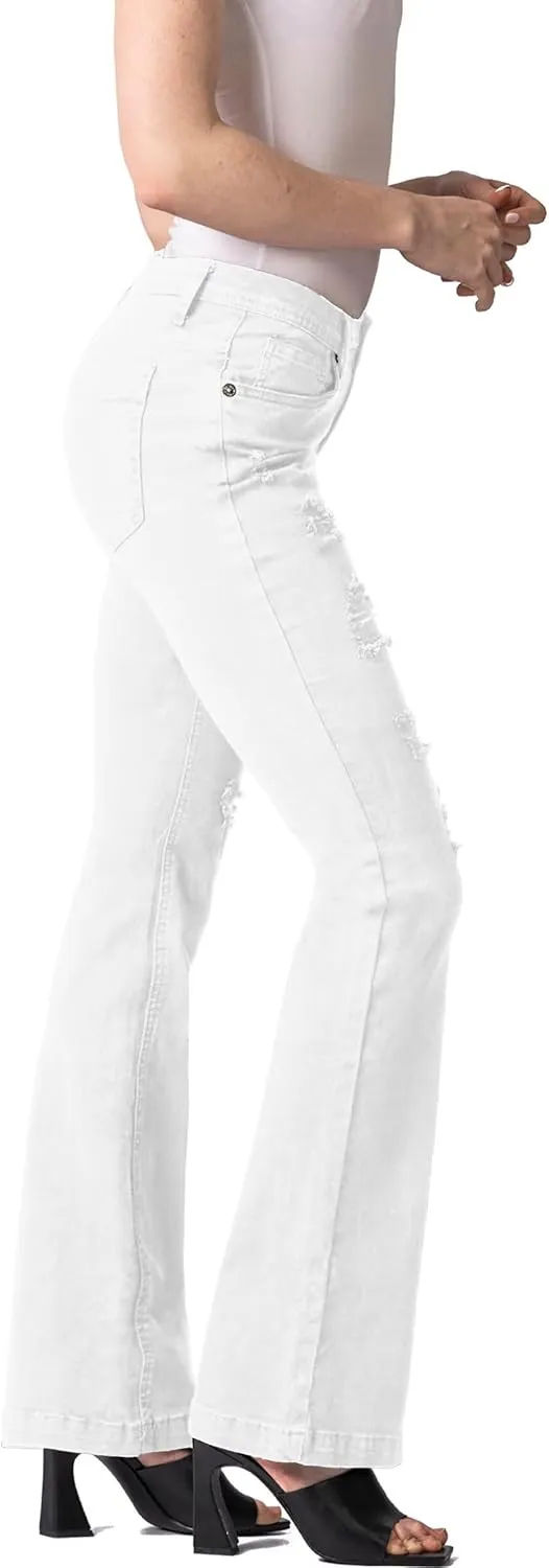 Hybrid & Company Women's Slim Boot Cut Stretch Pants