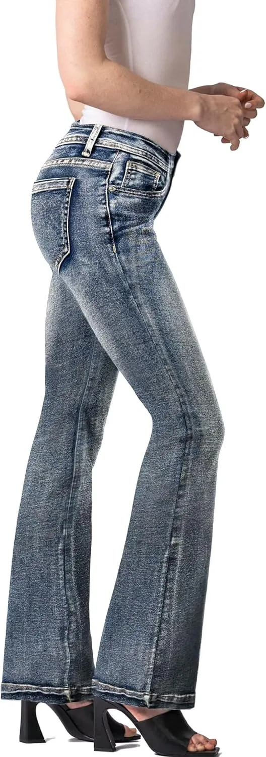 Hybrid & Company Women's Slim Boot Cut Stretch Pants