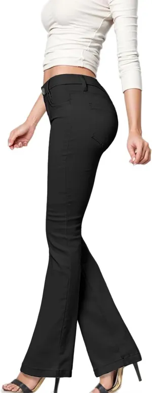 Hybrid & Company Women's Slim Boot Cut Stretch Pants