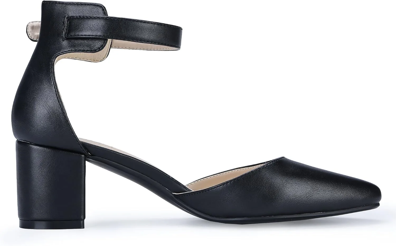 IDIFU Women's IN2 Pedazo Dress Shoes Low Block Heels Comfortable Chunky Closed Toe Ankle Strap Wedding Pumps