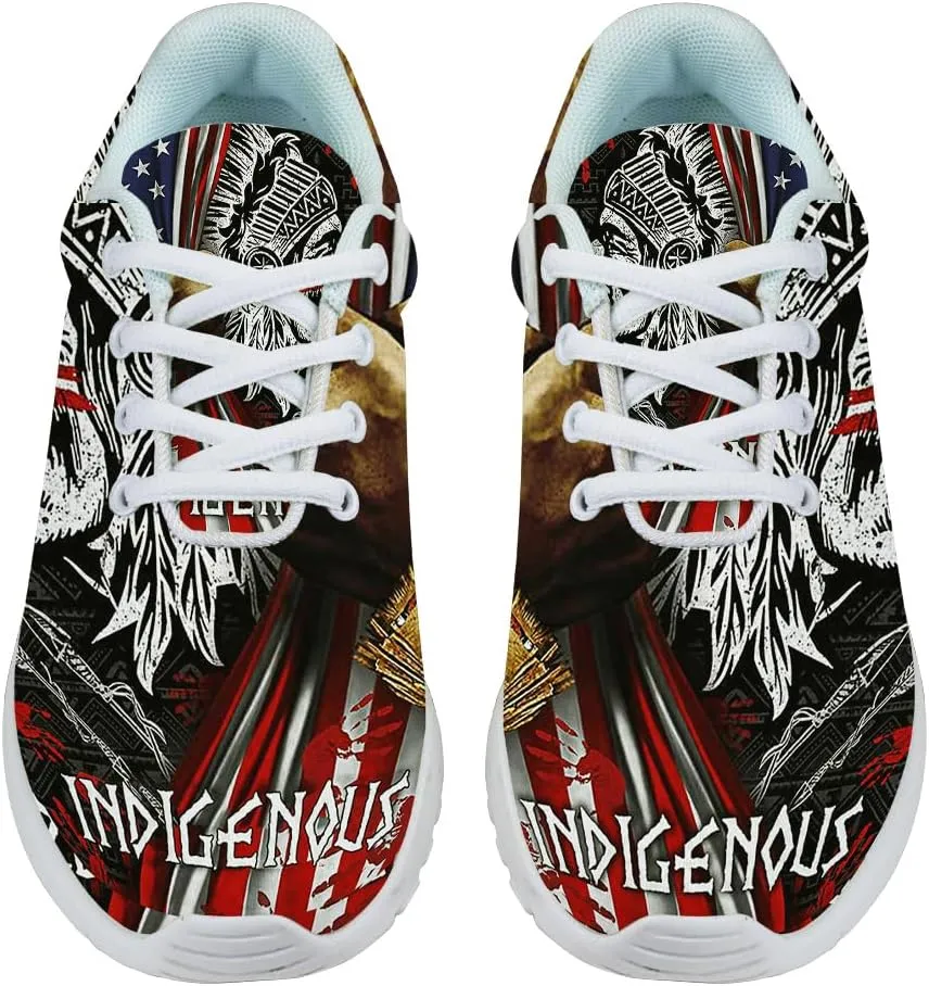 Indigenous Native American Flag Shoes for Women Men Trail Running Casual Fashion Sneakers Slip-on Tennis Shoes