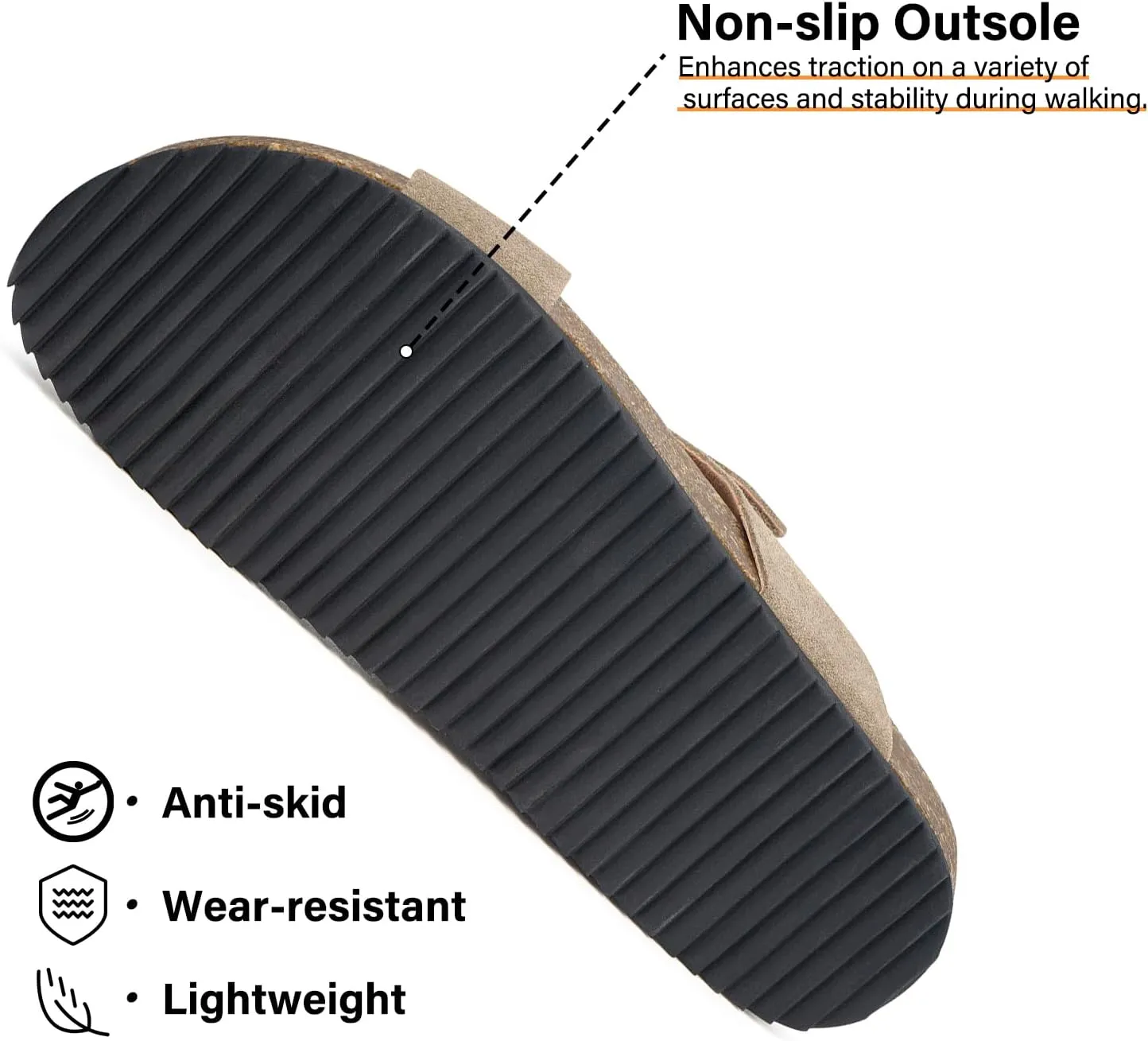 Intini Women's Cork Footbed Sandals with Arch Support Suede Leather Flat Slides Sandals Comfort Open Toe Slip On Shoes for Outdoor Summer Adjustable Buckle & Crisscross Band