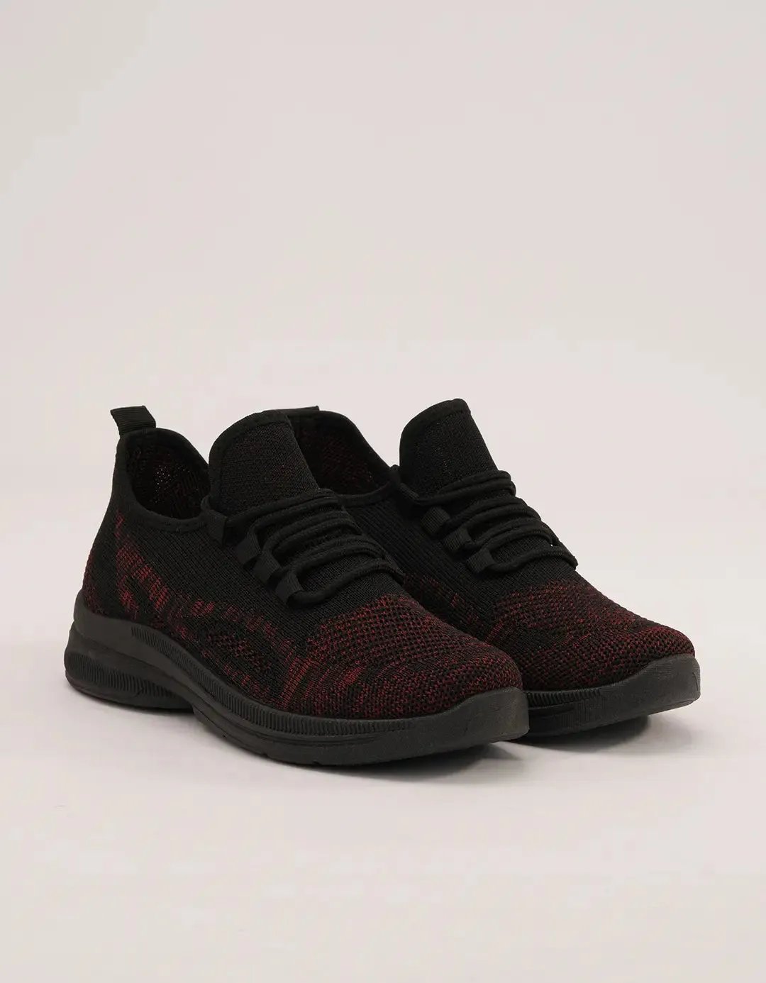 Jet Black Knit Sneakers