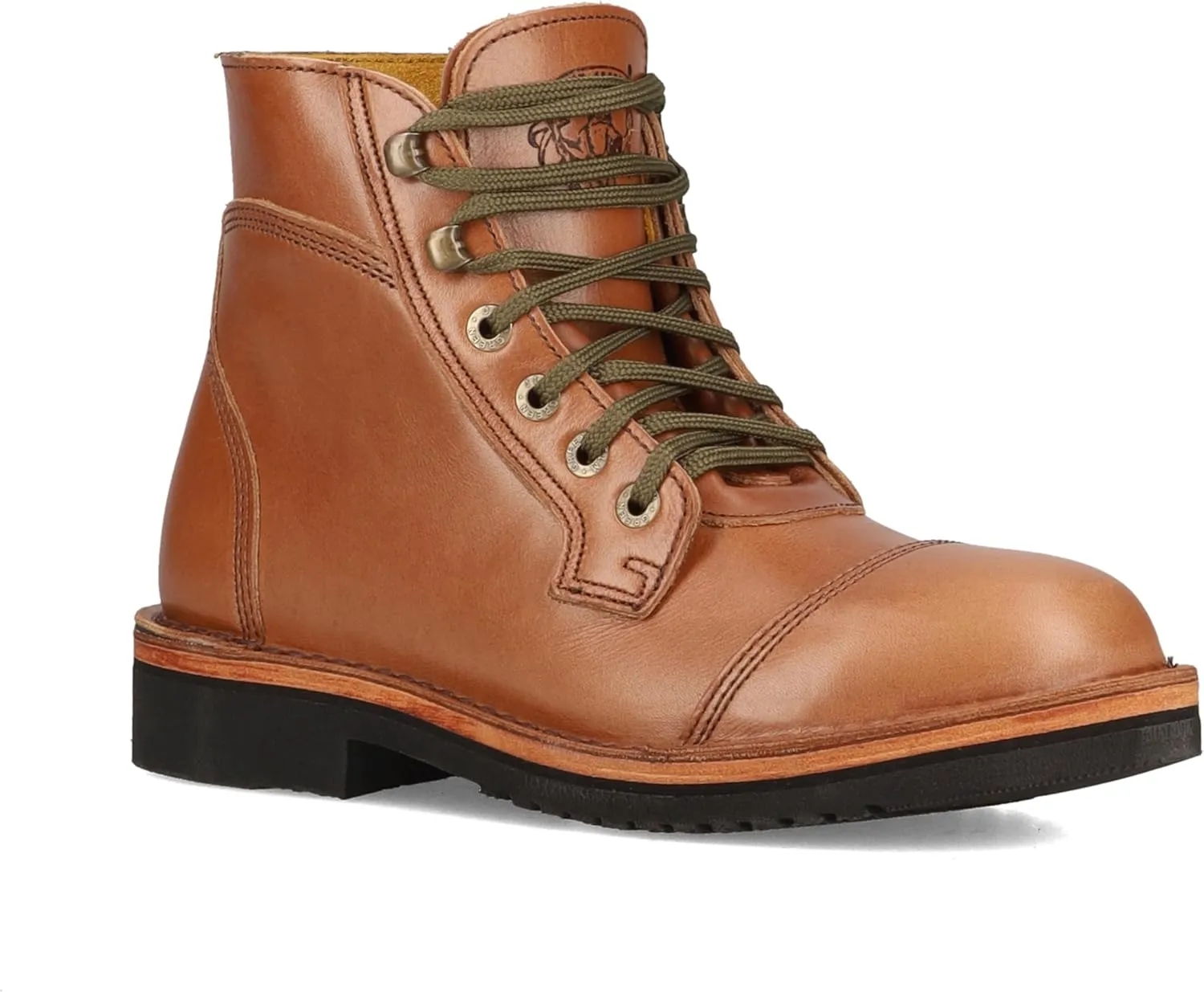 JIM GREEN Numzaan Frog Sole Boots Lace-Up Water Resistant Full Grain Leather Work or Hiking Boot
