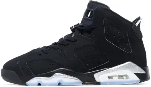 Jordan Youth Air 6 GS DX2835 001, Black/Chrome, 7 Big Kid