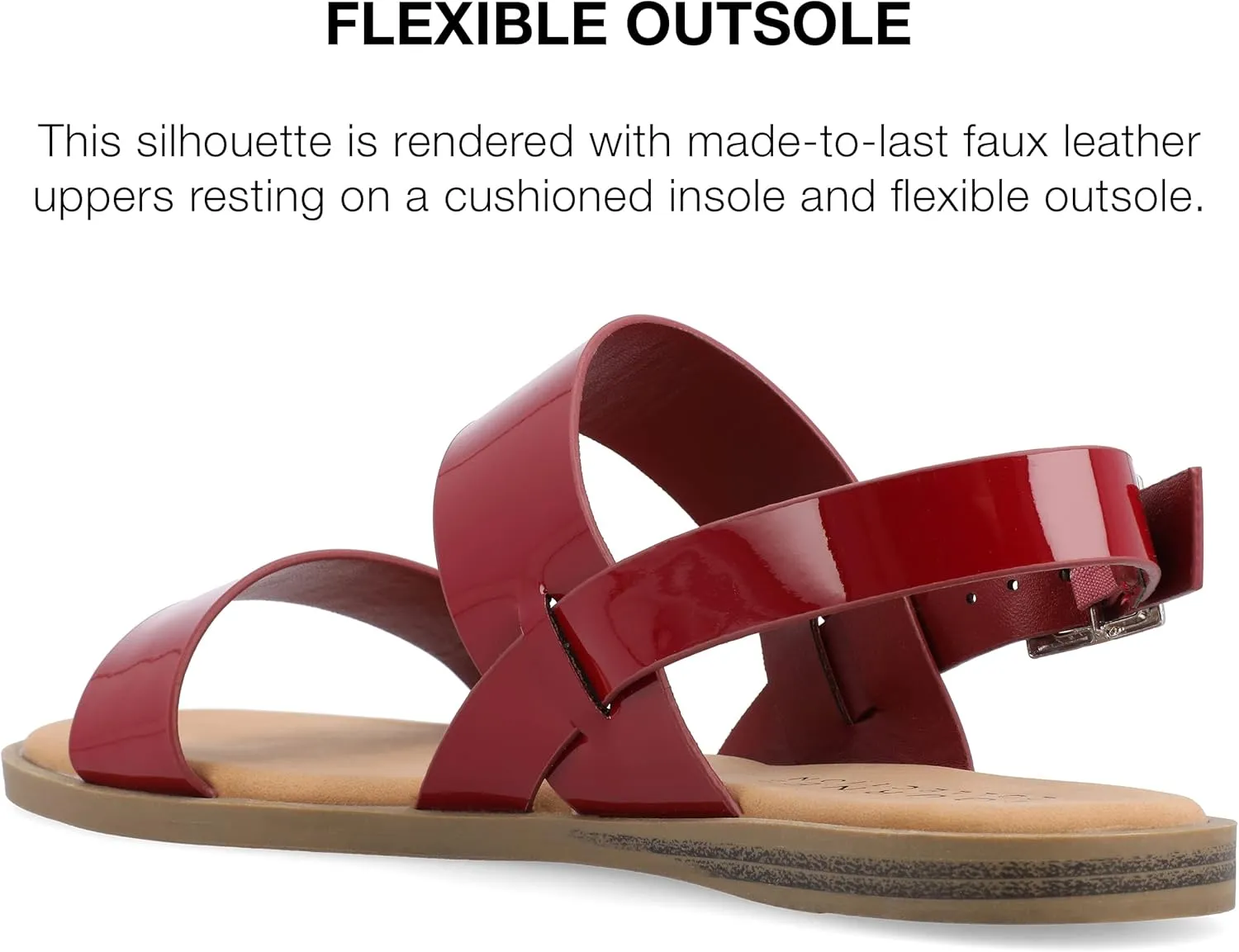 Journee Womens and Lavine Multi Strap Flat Sandals